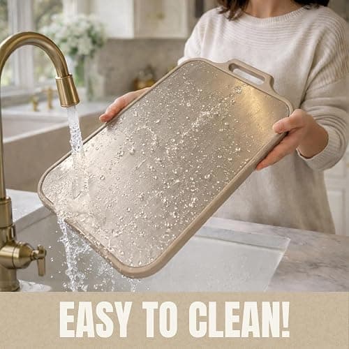 Stainless Steel Cutting Board, Double Sided Steel Cutting Boards for kitchen, Non Toxic Stainless Steel/Wheat straw pp Large size for meat,17 * 11 Inch,Dishwasher Safe,luxury style Aesthetic chopping thumbnail 6
