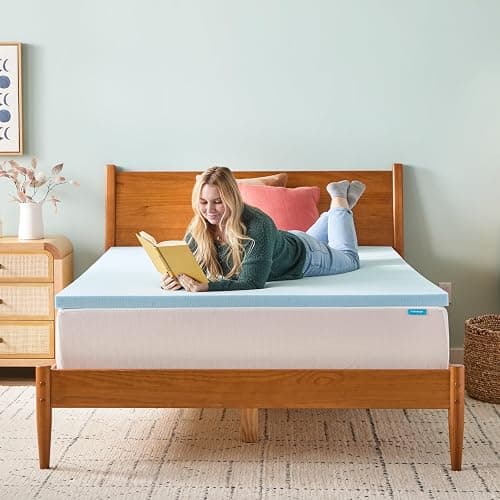Linenspa Memory Foam Mattress Topper - 2 Inch Gel Infused Memory Foam - Plush Feel - Cooling and Pressure Relieving - CertiPUR Certified - Dorm Room Essentials - Twin XL Size thumbnail 2