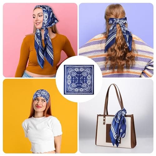 Giantree Women's Square Satin Head Scarves, 35" Soft Square Scarf Bandana Neck Headscarf Decoration Gift for Women thumbnail 7