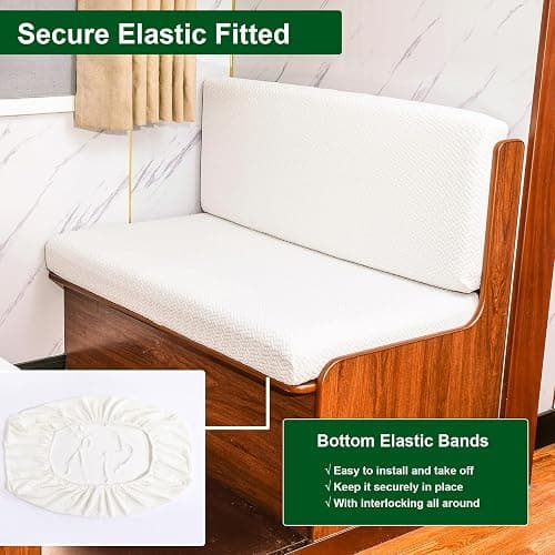 CRFATOP 4pc RV Dinette Cushion Covers Soft Camper Booth Seat Slipcover,32 | 2 Bench Cover & 2 Backrest Cover, Stretch Camper Cushion Couch Covers, Washable Slipcovers for RV Camper Car Bench thumbnail 5