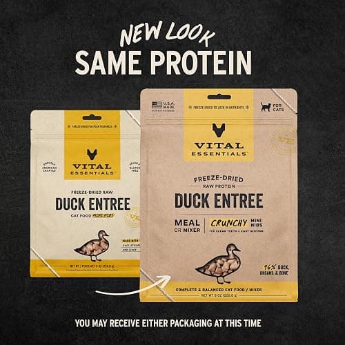 Vital Essentials Freeze-Dried Raw Duck Meal or Mixer Cat Food Crunchy Nibs, 8 oz thumbnail 3
