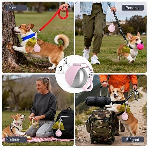 Gourde pour Chien, Gourde Chien Promenade Gamelle éTanche avec Bol Pliable en Silicone, 285ml Gourde Chien Voyage pour Les Promenades Et RandonnéEs en ExtéRieur (Blanc) thumbnail 6