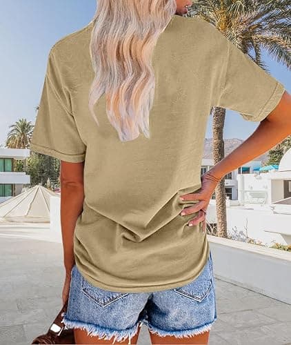 TAKEYAL Women Los Angeles Graphic T Shirts California Letter Print Short Sleeve Tee Loose Casual Tops thumbnail 3