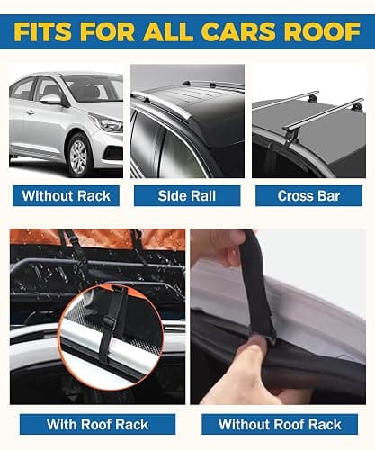 UBOG 15 Cubic Feet Roof Rack, Rooftop Cargo Carrier, Soft-Shell Carriers with Anti-Slip Mat for All Cars with/Without Rack thumbnail 4