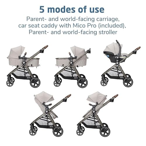 Maxi-Cosi Zelia 2 Luxe 5-in-1 Modular Travel System, New Hope Tan thumbnail 5