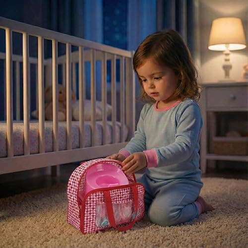 BiBi Doll Baby Doll Accessories Playset 18 Pcs with Carry Storage Bag - Includes Care & Feeding Set, Bottles, Dummy, Potty, Bib, Brush - Portable Nurturing Pretend Play Toy for Girls & Boys Aged 3+ thumbnail 5