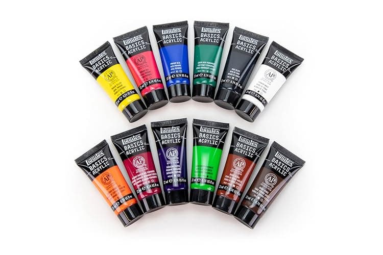 Liquitex BASICS Acrylic Paint Set, 12 x 22ml (0.74-oz) Tube Paint Set | Medium Viscosity, Satin Finish, Lightfast, Fine Art Pigments, Range of Opacities, Easy Blending thumbnail 13