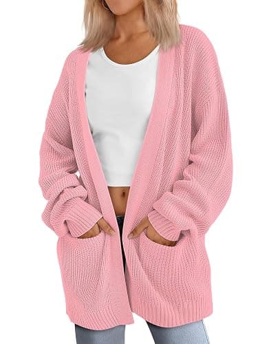 LILLUSORY Womens Oversized Cardigans Soft Knit Cardigan Sweater with Pockets - Image 1