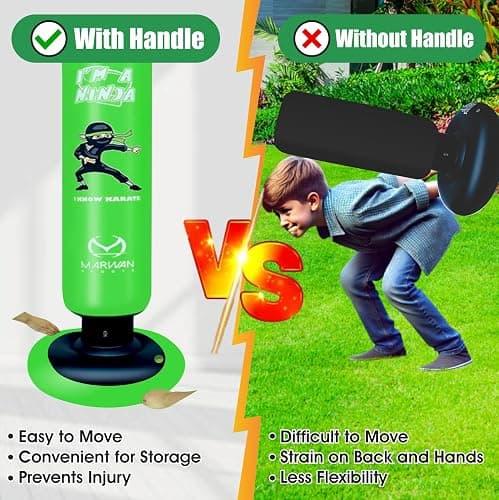 Marwan Sports 5-in-1 Inflatable Punching Bag for Kids – 63" Karate Toy Set with Boxing Gloves, Durable Fast Rebound, Active Play Birthday for Boys & Girls Ages 4-12 thumbnail 6