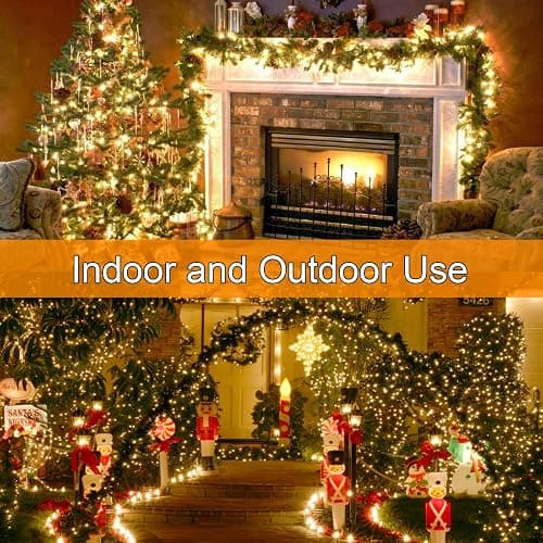 Fairy Lights Mains Powered 20M 200 LED Warm White Fairy Lights 8 Modes Fairy Lights Plug In with Remote Control & Timer for Christmas Outdoor Indoor Garden(Black Cable) thumbnail 8
