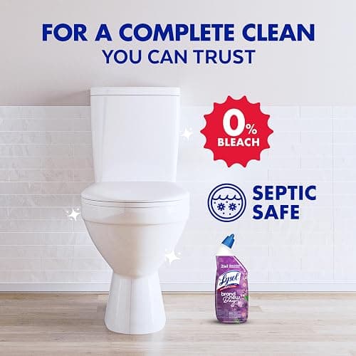 Lysol Toilet Bowl Cleaner Gel, For Cleaning and Disinfecting, Septic Safe Toilet Bowl Cleaner, Lavender & Cotton Blossom Scent, 24 oz, (Pack of 2) thumbnail 4