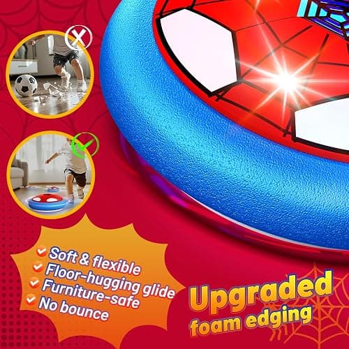 Hot Bee Spider Hover Football for Kids LED Air Power Football Toy with Foam Bumper, Rechargeable Indoor Football Game Fun Birthday for Boys Girls Ages 3-12 - 1 Set thumbnail 5