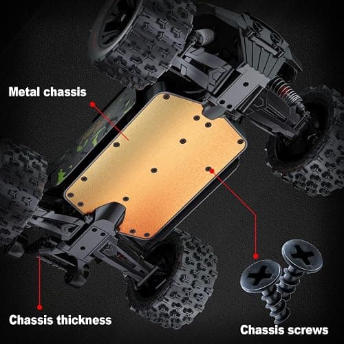1/14 Brushless RC Cars for Adults Fast 50+ mph, RC Trucks 4x4 Offroad Waterproof, Electric Powered High Speed Remote Control Car, Fast Extreme All Terrain RC Truggy with 3S Battery for Snow Sand thumbnail 7