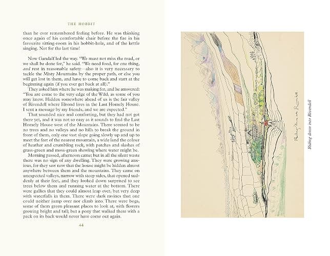 The Hobbit Illustrated by the Author: A Special Edition of the Fantasy Classic Featuring Sprayed Edges (Tolkien Illustrated Editions) thumbnail 3
