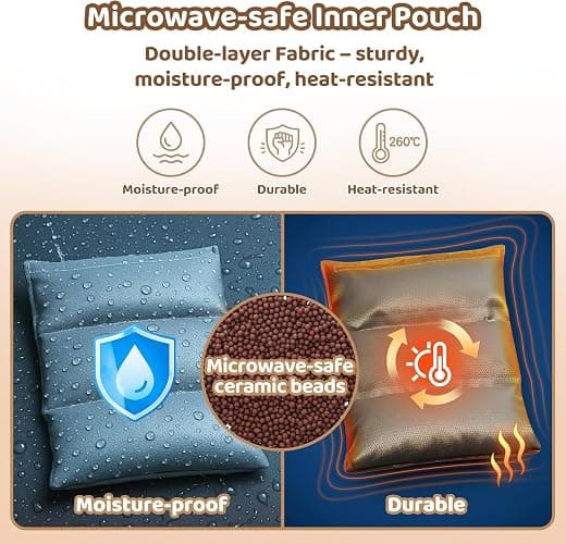 Weighted Stuffed Animals with Microwavable Heating Pad - 5lb Adjustable, Heatable & Coolable Brown Bear Stuffed Animal for Hug, Removable Inner Pad, 23 Inch Perfect Plush Gift for Kids & Adults thumbnail 8