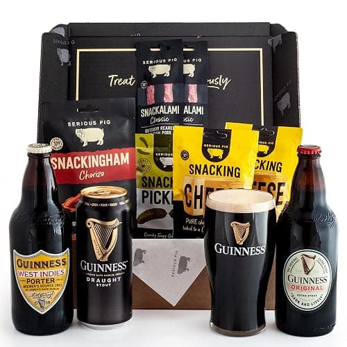 Serious Pig & Guinness Gift Box | With Guinness Glass | Stout Beer and Gourmet Pub Snacks (10 Pack) - Image 1