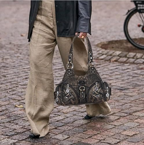 Angel Kiss Purses for Women Small Hobo Shoulder Bags Vagen Leather Multi-Pocket Tote Bag with Zipper thumbnail 4