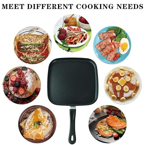 LECOOKING 10 Inch Square Griddle Pan, Nonstick Grill Pan for Cooking Eggs, Omelettes, and More, Griddle Cookware, PFOA Free thumbnail 6