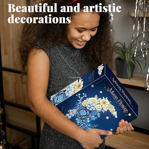 Nayihoop Moon Flower Building Set Botanical Collection Blossom for Wall Decor -934pcs thumbnail 7