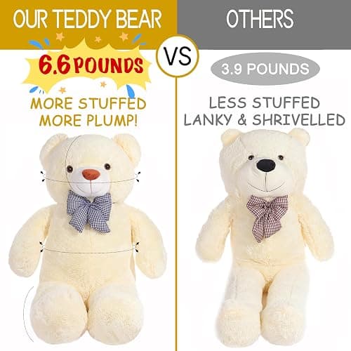 IKASA Giant Teddy Bear Soft Toys Stuffed Animals (120cm, white) thumbnail 3