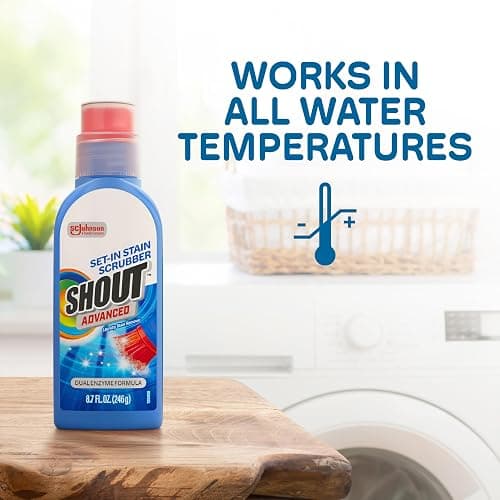 Shout Advanced Stain Remover Gel for Clothes Laundry, Ultra Concentrated Gel with Built-in Scrubber Brush for Deep Set-In stains, 8.7oz thumbnail 8