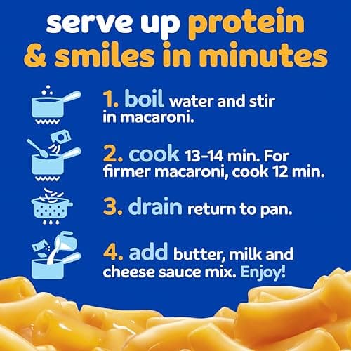 Kraft PowerMac Mac and Cheese, 1 Box, for Protein Easy Dinners or Dinner Sides, Original Flavor, 17g Protein and 6g of Fiber per Serving, No Artificial Flavors, Preservatives or Dyes, 7.25 oz thumbnail 9