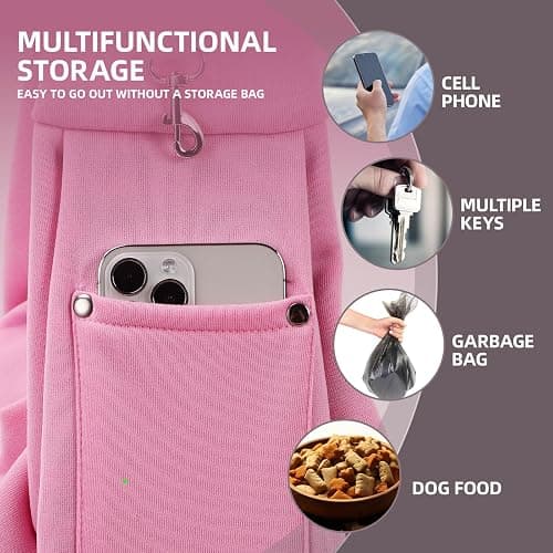 Dog Carrier Sling - Reversible Puppy Carrier Purse with Storage Pocket, Hand-Free Dog Sling Carrier for Carry Small Dogs and Cats, Travel Safety Harness, Dog and Cat Harness (Pink) thumbnail 3