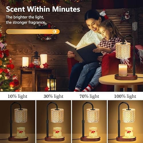 seenlast Electric Candle Lamp Warmer with Timer Dimmer, Adjustable Height, Candle Warmer Lamp for Christmas, Birthday, Coaster Home Decor Gift thumbnail 2