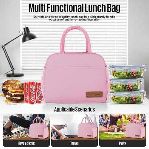 douyadady Lunch Bag&Box Women/Men Insulated&Reusable | Spacious Lightweight Waterproof Sturdy Durable Great Value For Office Work School Picnic Travel thumbnail 3