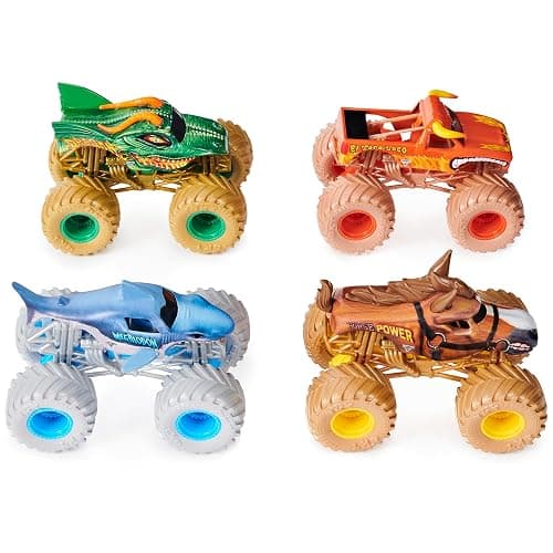 Monster Jam, Power Beasts 4-Pack Monster Trucks (El Toro Loco, Megalodon, Dragon and Horse Power), 1:64 Scale, Kids Toys for Boy & Girls Ages 3 and up thumbnail 2