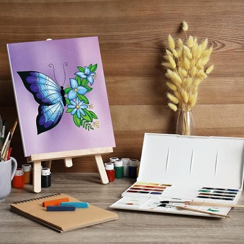 COCHIE 6 Pack 8x10 Inches Butterfly Flower Pre Drawn Canvas to Paint for Sip and Paint Party, Pre Printed Framed Canvases Set, Butterflies Pre Sketched Canvas for Painting for Adults Kids thumbnail 6