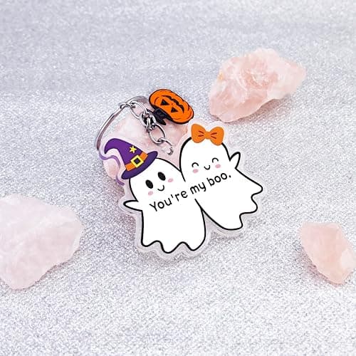 Uerifr Halloween Gifts For Women Spooky Halloween Keychain Ideas Boo Basket Stuffers For Women Acrylic Ghost Keychain Gifts For Girlfriend Birthday Wedding Anniversary Valentines Day Stuff For Wife thumbnail 3