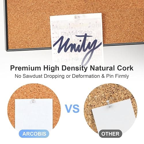 ARCOBIS Cork Board White Board Combo | 24"x18" Bulletin Board, Magnetic Dry Erase Board & Corkboard for Wall, Vision Board for Home, Office, School, Black Frame thumbnail 5