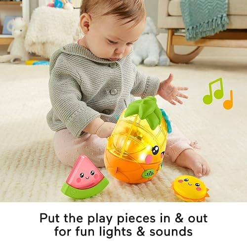 Fisher-Price Paradise Pals Magical Lights & Tunes Pineapple, electronic learning toy with music and lights for baby ages 6-36 months (Amazon Exclusive) thumbnail 4