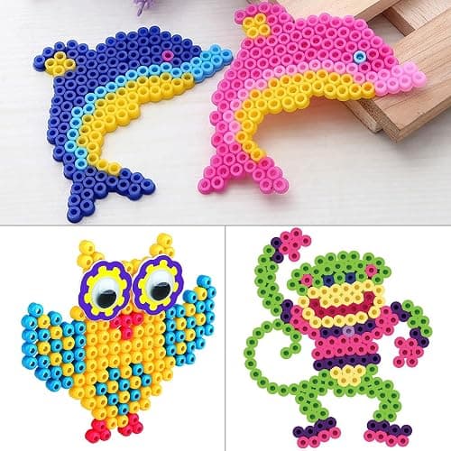 FVIEXE 18PCS 5mm Fuse Bead Pegboards, Large Plastic Fuse Beads Boards with 2 Beads Tweezers, Melty Beads Square Peg Boards Kit for DIY Craft thumbnail 7