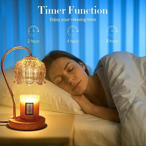 Merrtody Dimmable Flower Candle Warmer Lamp with Timer - Fits All Jar Scented Candles - Unique Birthday & Mother's Day Gift for Women thumbnail 5