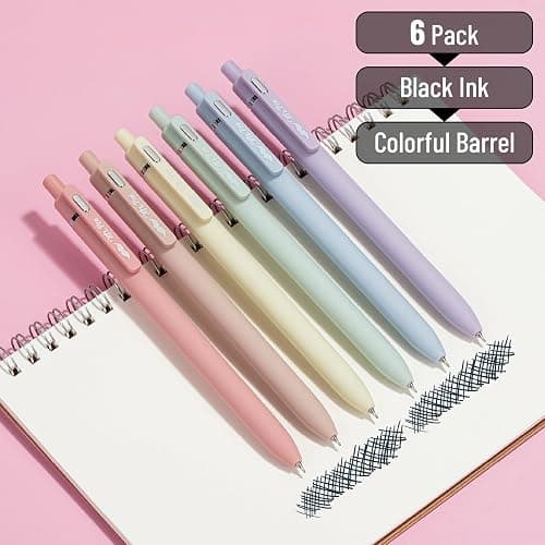 Mr. Pen- Retractable Gel Pens, 6 Pack, Black Ink, Pastel Barrels | Fine Point 0.5 mm, Fast Dry, Smooth Writing, Gel Ink Pens for Drawing, Writing Planner and School Supplies thumbnail 3