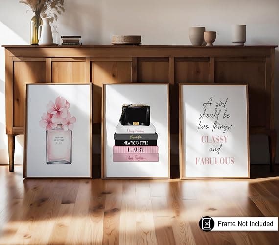 Poster Master 3-Piece Fashion Poster - Classy And Fabulous Print - Perfume Art - Luxury Designer Art - Gift for Him, Her & Fashionista - Glam Decor for Living Room or Office - 8x10 UNFRAMED Wall Art thumbnail 4