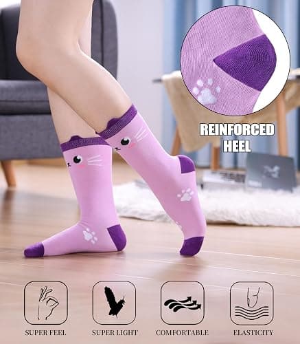 SDBING Womens Cat Socks Cute Gifts Animal Soft Breathable Thin Cotton Casual Crew Socks 5 Pairs thumbnail 4
