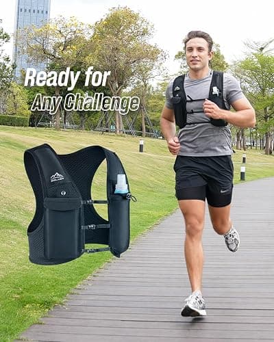 Zelvot Running Vest for Women Men, USA Original Patent, Adjustable Chest Straps Running Hydration Vest with 500ml Soft Flask, Lightweight Reflective Hydration Backpack for Marathon thumbnail 9