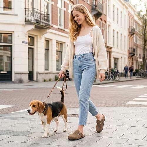 Xiakolaka Women's Genuine Suede Clogs with Arch Support | Slip On Comfort Cork Footbed Mules, Non-Slip Potato Shoes, Adjustable Metal Buckle, Suitable for Casual Daily Wear & Walking thumbnail 3