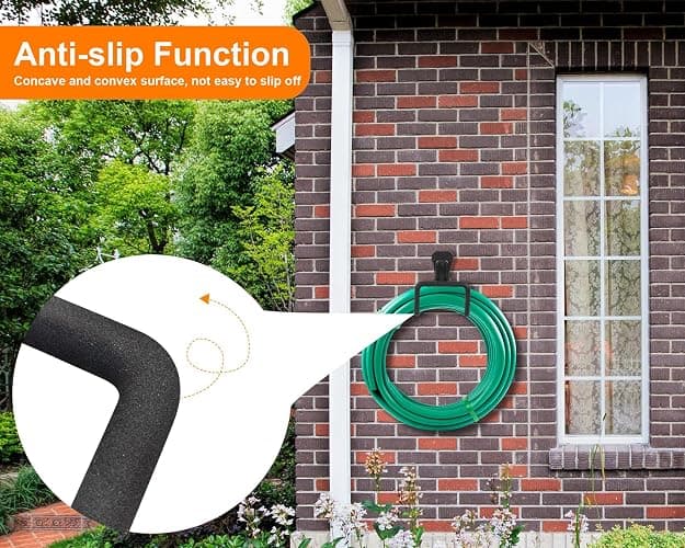 PeoMev Metal Garden Hose Holder - Heavy Duty Hose Hanger Wall Mounted Water Hose Holder for Outside Yard, Sturdy Hose Reel Hose Hooks for Water Hose, Extension Cords thumbnail 7