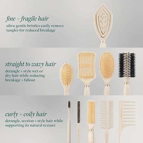 EcoTools Slick Back Hairbrush, Small Brush For The Perfect Ponytail Or Bun, Tease, Smooth, & Style Hair, Tame Frizz & Flyaways, Renewable Bamboo Handle & Vegan Boar Bristles, Cruelty-Free, 1 Count thumbnail 9