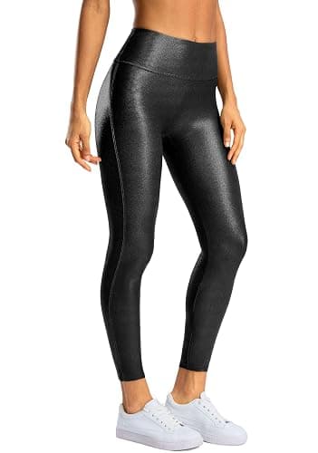 SANTINY Women's Faux Leather Leggings 25''/27''/29''-High Waisted Stretch Leather Pants Pleather Tights for Women - Image 1