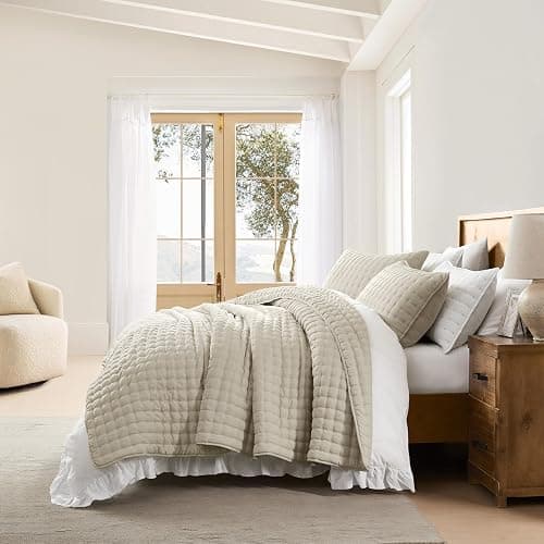 WDCOZY Beige Queen Size Quilts Bedding Sets with 2 Pillow Shams thumbnail 6