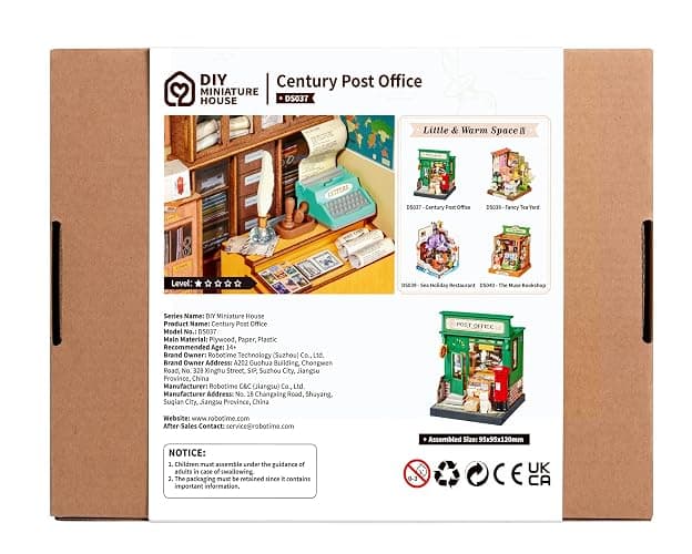 Rolife DIY Miniature House Miniatur Haus Bausatz Selber Bauen Deko für Schreibtisch oder Bücherregal Century Post Office 3D Holzpuzzle Modellbausatz Diorama Modellbau Bastelset für Erwachsene DS037 thumbnail 2