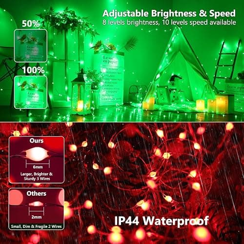 BrizLabs July 4th Fairy Lights, 66ft 200 LED Color Changing Fairy Lights with Remote, Plugin Red White Blue Twinkle Light RGB Rainbow Starry Xmas Light Music Sync for Xmas Halloween Home Party Wedding thumbnail 8