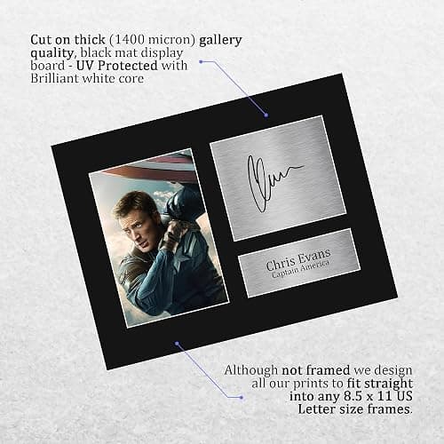 HWC Trading Chris Evans USL Signed Printed Autograph Captain America The Avengers Print Photo Picture Display - US Letter Size thumbnail 3