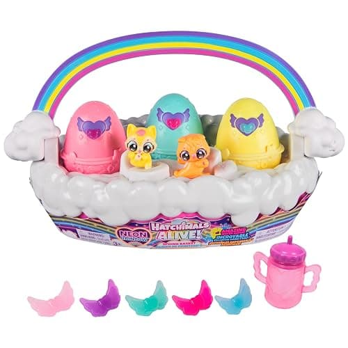 Hatchimals Alive Neon Rainbow Spring Basket - Image 1