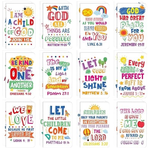 24Pcs Bible Verse Notepads,Mini Religious Pocket Notebooks Motivational Christian Small Inspirational Notepads Journals Gift Bulk Prizes for Kids Teacher School Home Travel Supplies (Bible White) - Image 1